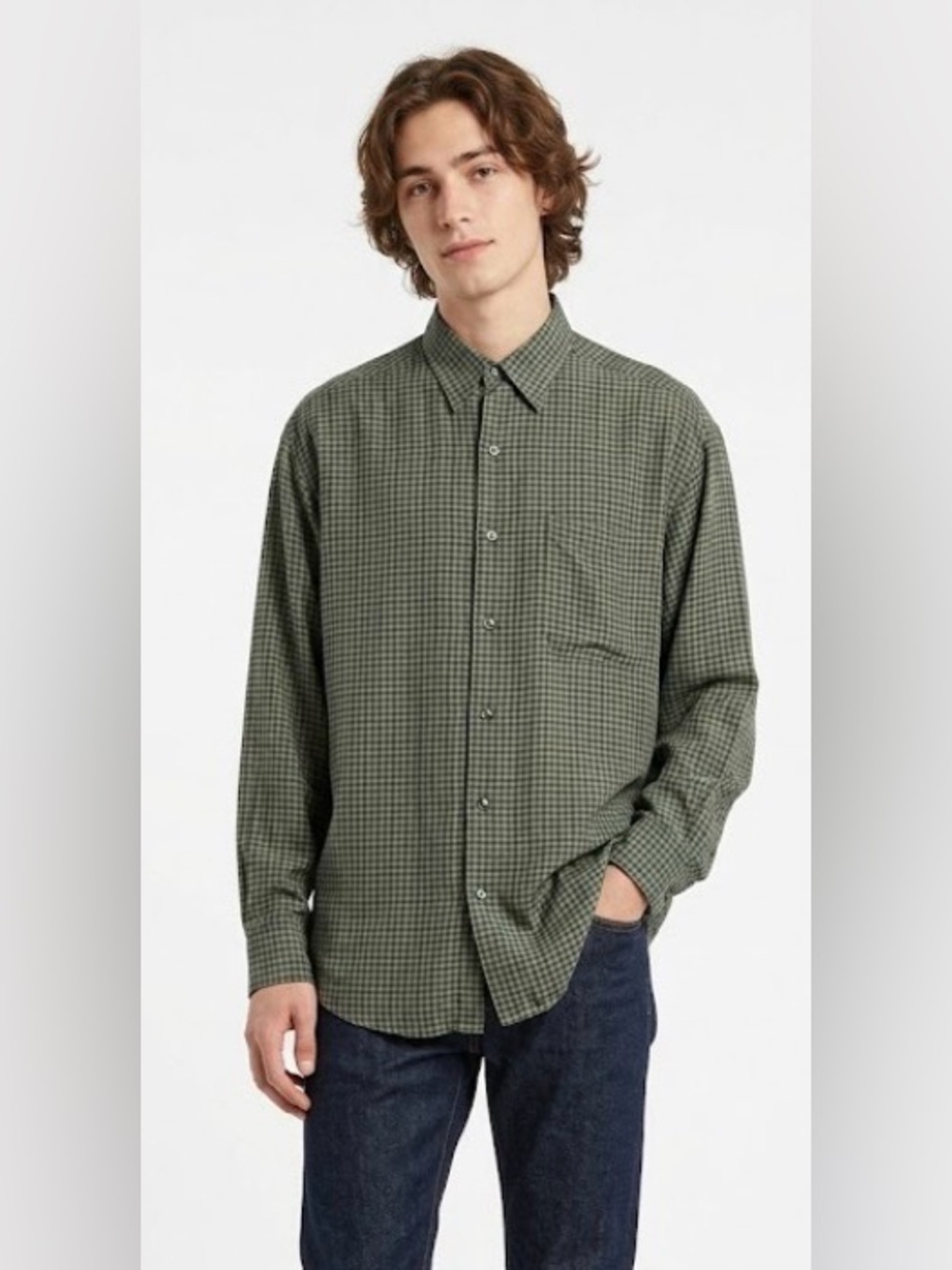 Vintage Structure 100% Silk Plaid Button-Down (size-S)